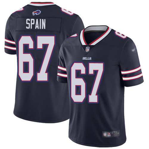 Men Buffalo Bills #67 Quinton Spain Limited Navy Blue Inverted Legend NFL Jersey